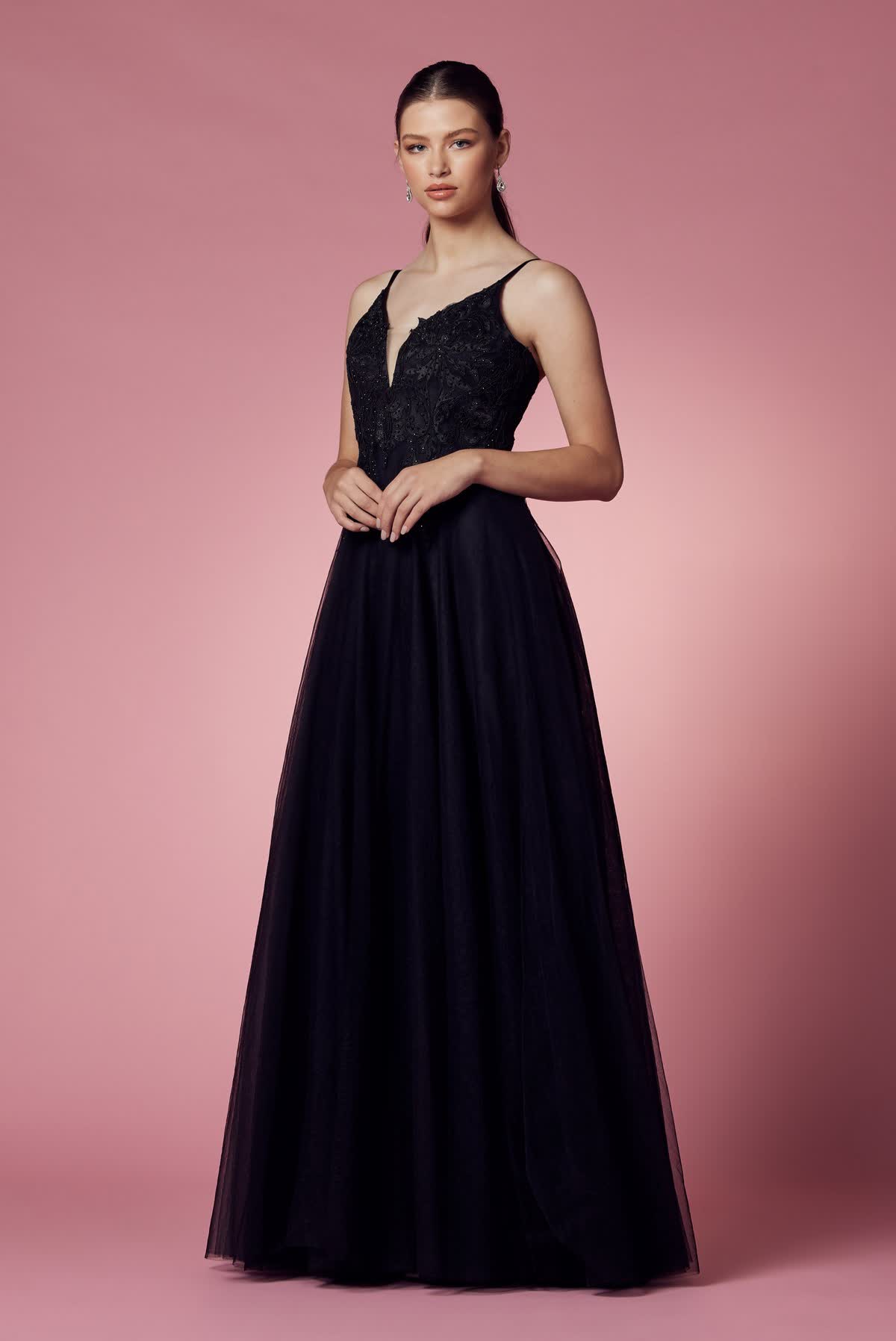 Embroidered Bodice Long Prom & Bridesmaid Dress NXR357_4