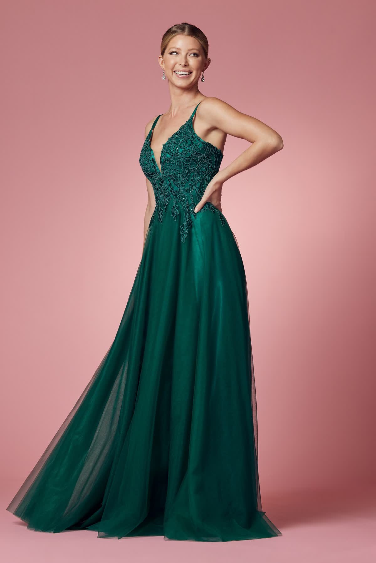 Embroidered Bodice Long Prom & Bridesmaid Dress NXR357_5