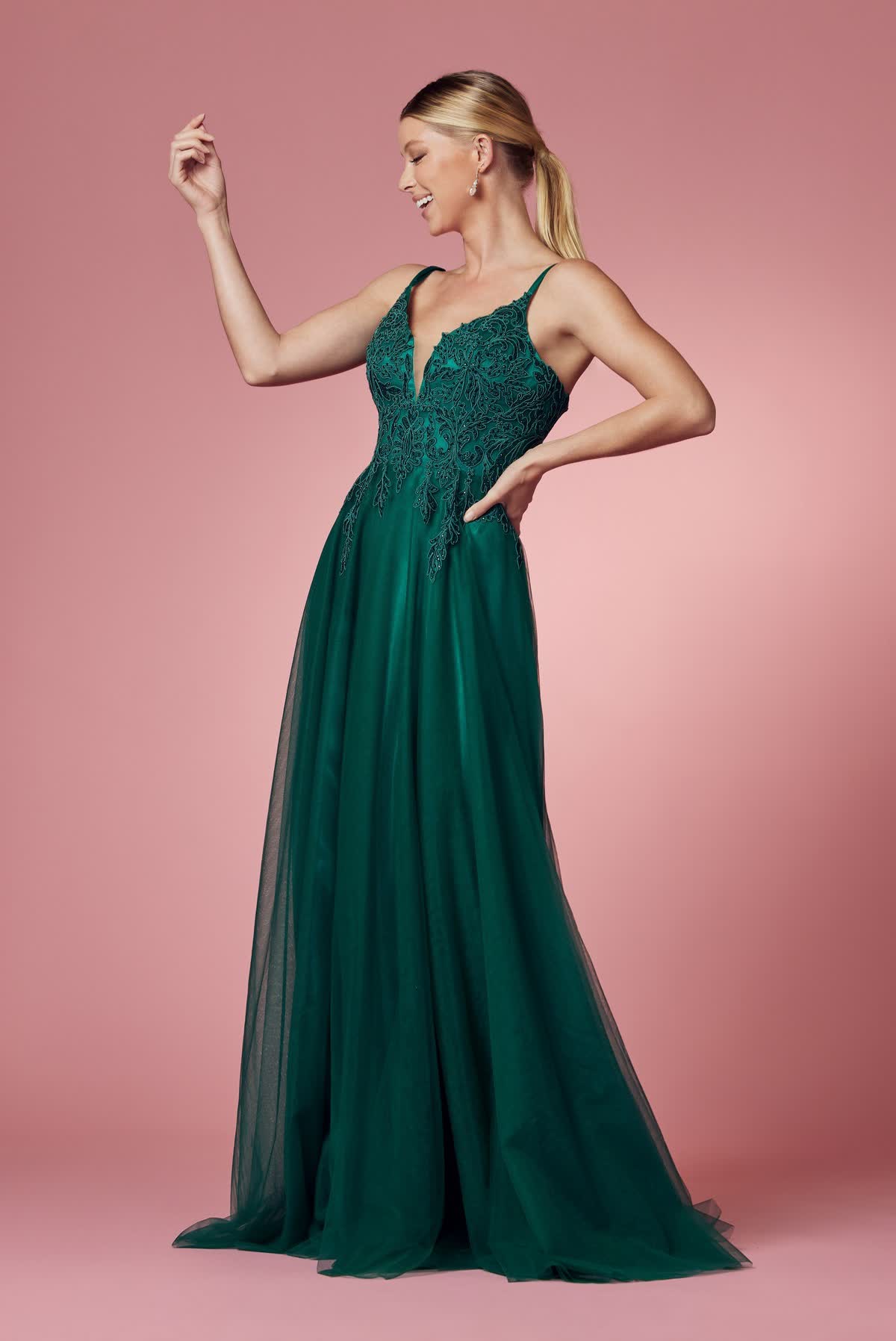 Embroidered Bodice Long Prom & Bridesmaid Dress NXR357_6