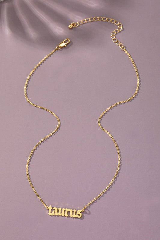 Laser Cut Zodiac Sign Pendant Necklace