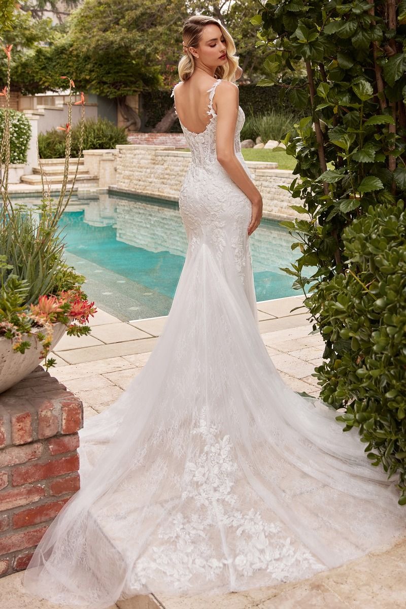 Embroidered Lace Mermaid Sweetheart Long Wedding Dress CDCDS432W_1