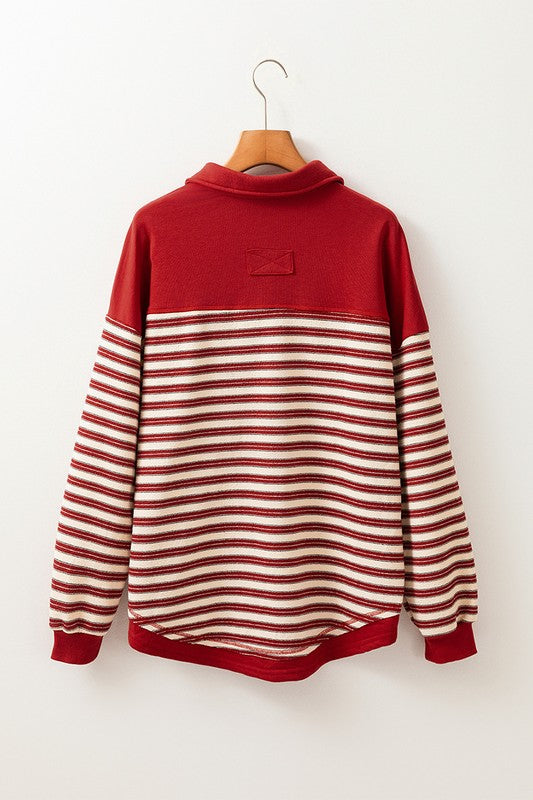 Women V Neck Collared Drop Shoulder Sweatshirts