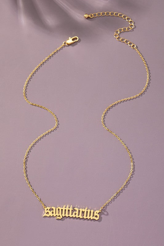 Laser Cut Zodiac Sign Pendant Necklace