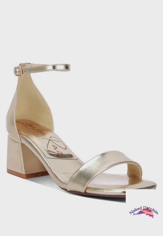 Makena Metallic Block Heel Sandals