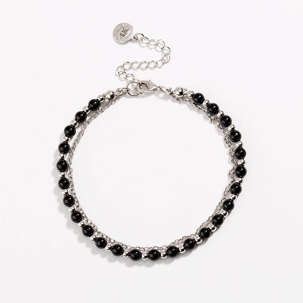 Black Beaded Friendship Bracelet