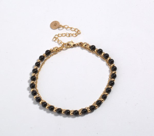 Black Beaded Friendship Bracelet