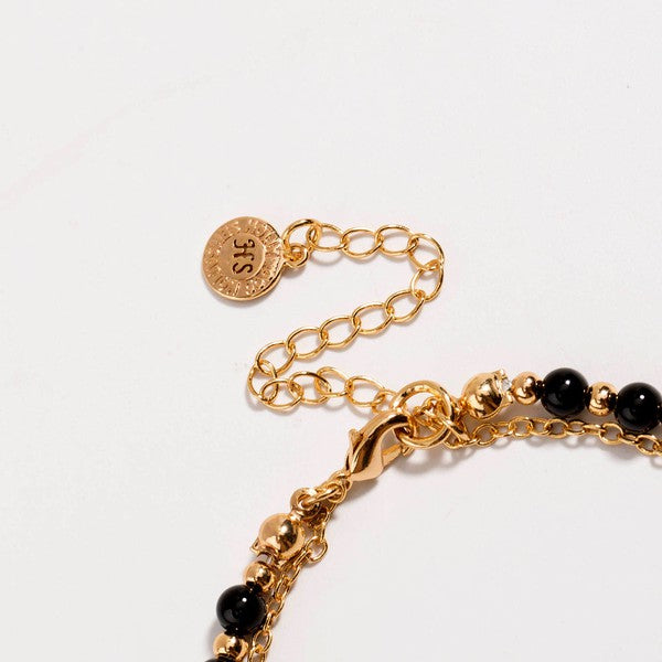 Black Beaded Friendship Bracelet