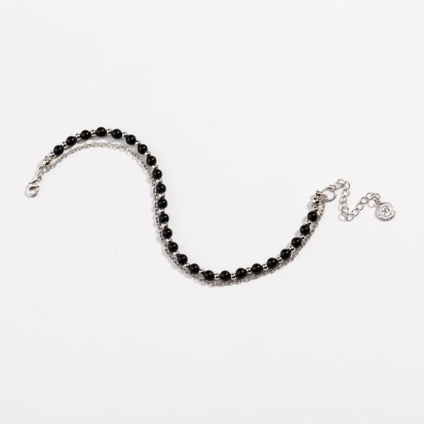 Black Beaded Friendship Bracelet