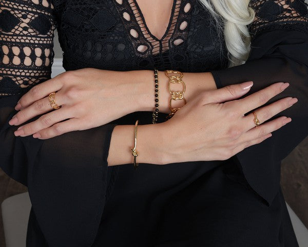 Black Beaded Friendship Bracelet