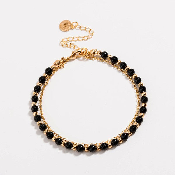 Black Beaded Friendship Bracelet