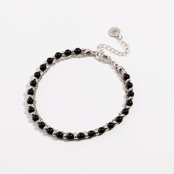 Black Beaded Friendship Bracelet