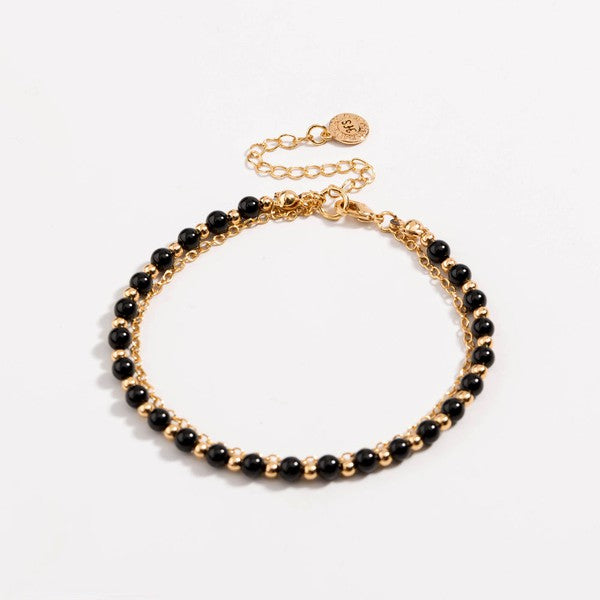 Black Beaded Friendship Bracelet