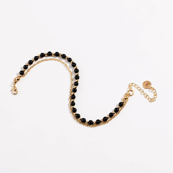 Black Beaded Friendship Bracelet