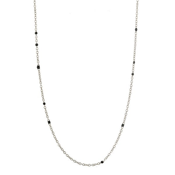 Dainty Black Onyx Beaded Link Necklace for Women