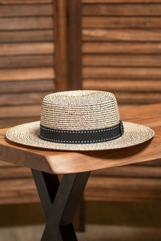 Two Tone Straw Summer Hat