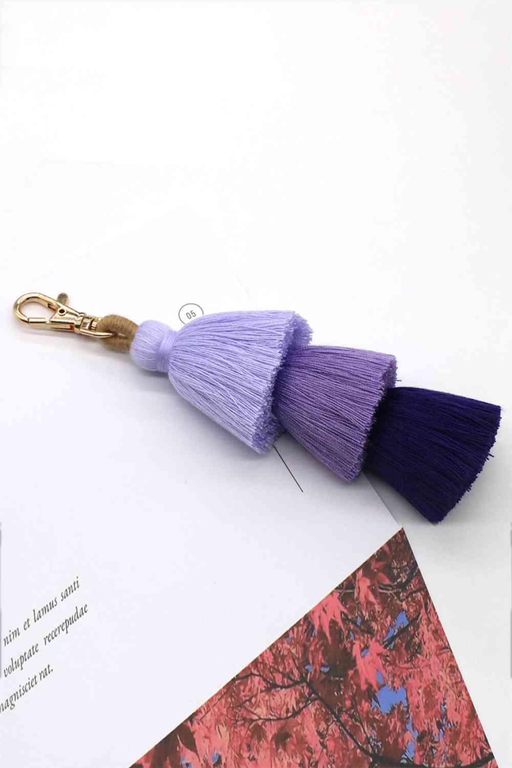 Vibrant 4-Pack Multicolored Fringe Keychain Set - Women's Boutique Exclusive