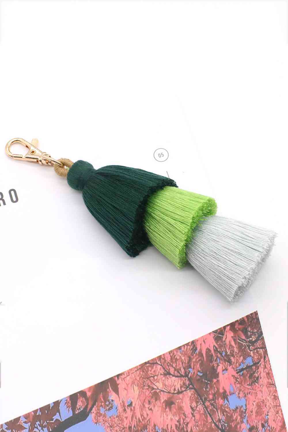 Vibrant 4-Pack Multicolored Fringe Keychain Set - Women's Boutique Exclusive