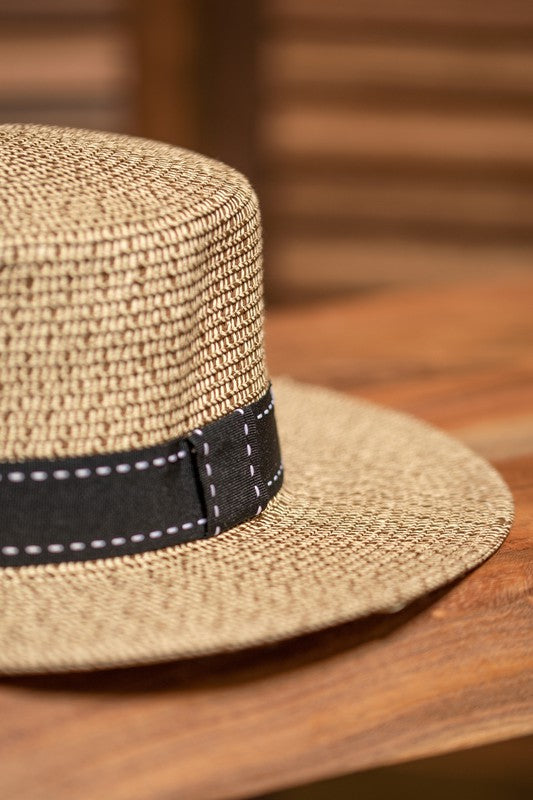 Two Tone Straw Summer Hat
