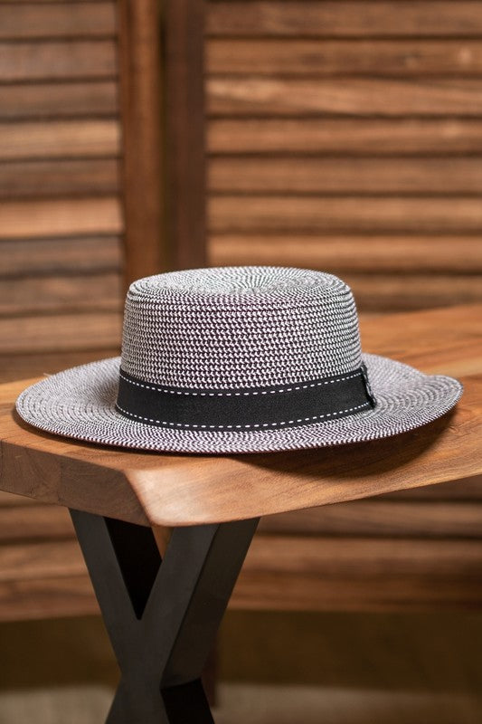Two Tone Straw Summer Hat