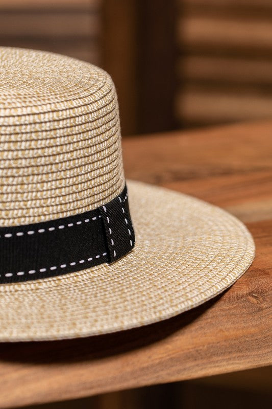 Two Tone Straw Summer Hat