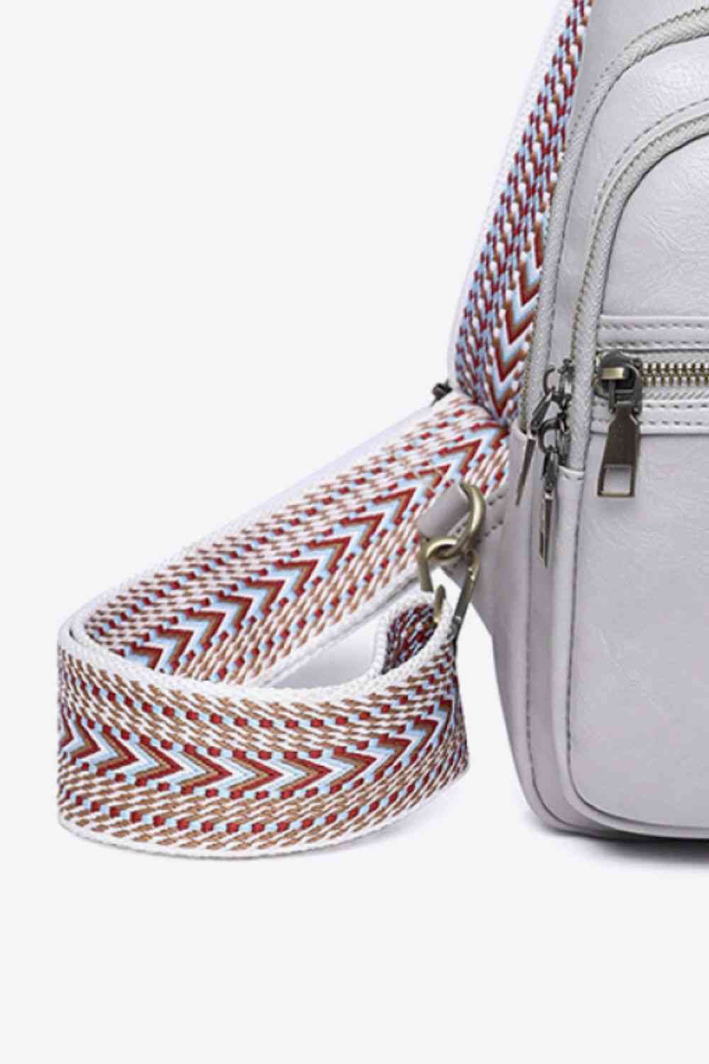 Small Solid PU Leather Sling Bag - Imported
