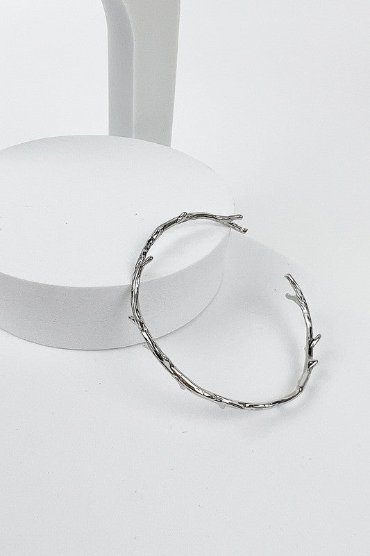 Metal Cuff Leaves Branch Bracelet