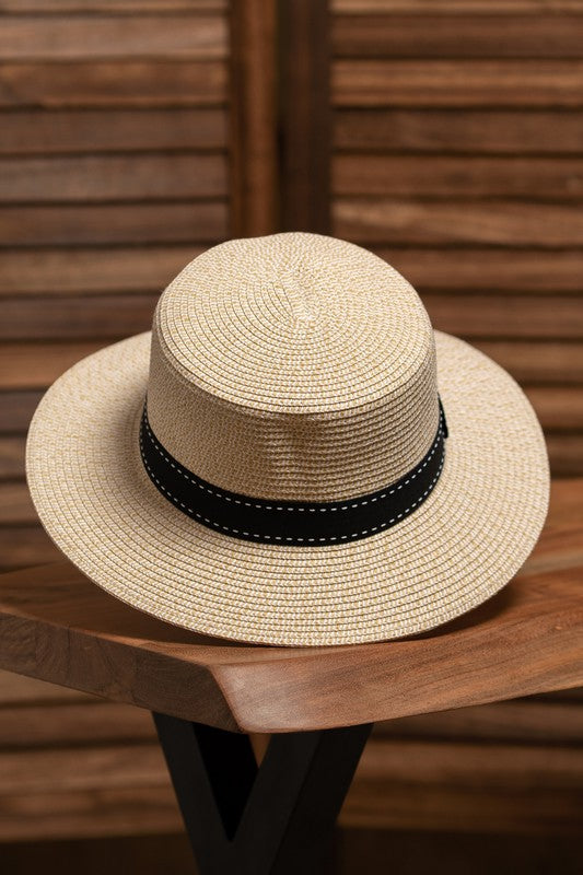 Two Tone Straw Summer Hat