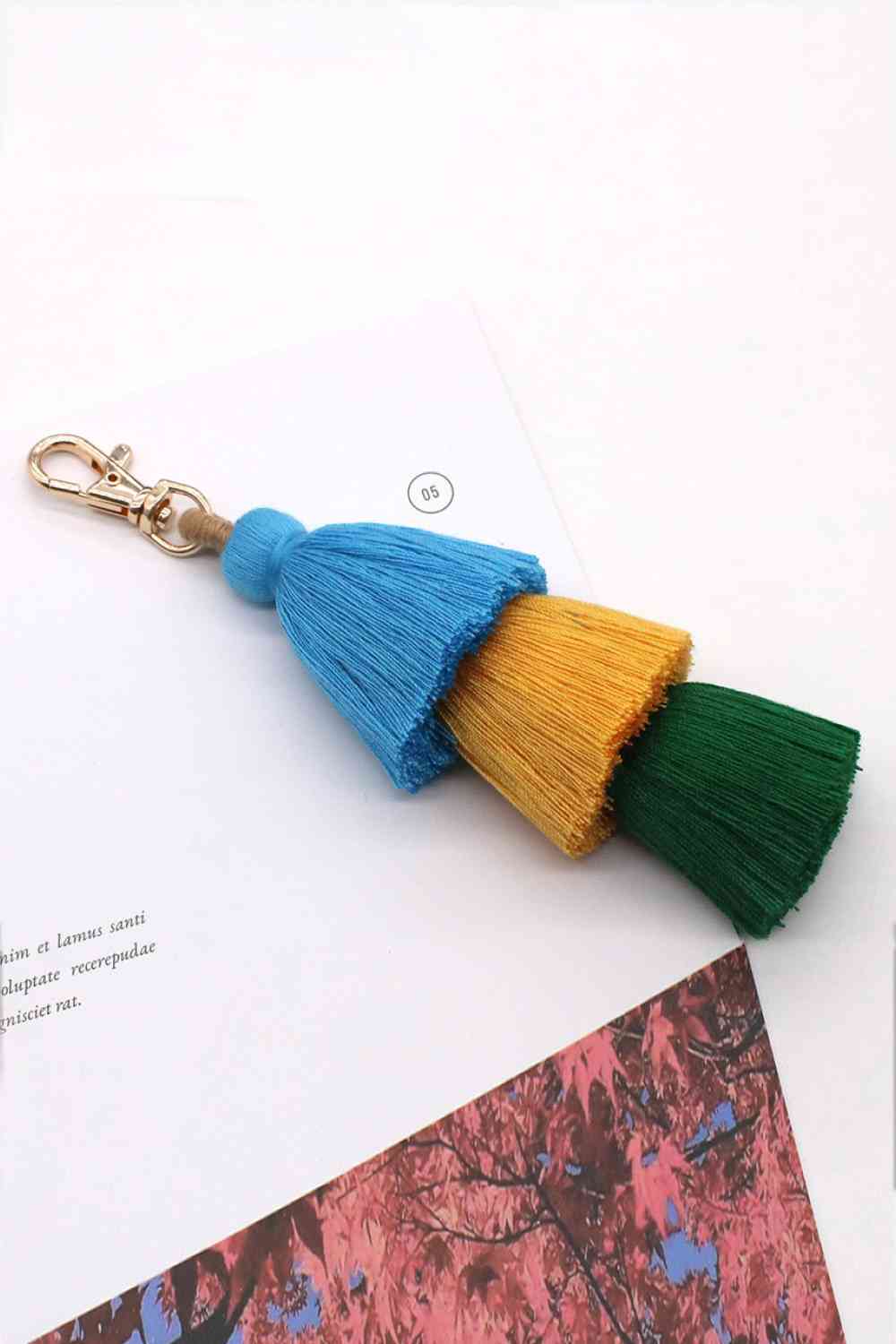 Vibrant 4-Pack Multicolored Fringe Keychain Set - Women's Boutique Exclusive