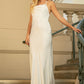 Cowl Neck Spaghetti Straps Satin Long Wedding & Evening Dress AC6111_0