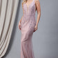 Illusion V-Neck Straps All-Over Vertical Rhinetone Pattern Long Prom Dress AC2103_6