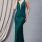 Illusion V-Neck Straps All-Over Vertical Rhinetone Pattern Long Prom Dress AC2103_1