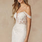 Leaf Lace Embroidered Fitted Plunging Deep V-Neck Long Wedding Dress JT290W_2