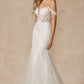 Leaf Lace Embroidered Fitted Plunging Deep V-Neck Long Wedding Dress JT290W_4