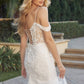 Leaf Lace Embroidered Fitted Plunging Deep V-Neck Long Wedding Dress JT290W_6