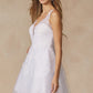 Leaf Lace Embroidered Babydoll Flitter Tulle Short Wedding Dress JT871W_1