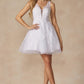 Leaf Lace Embroidered Babydoll Flitter Tulle Short Wedding Dress JT871W_0