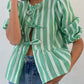 Tied Round Neck Balloon Sleeve Shirt