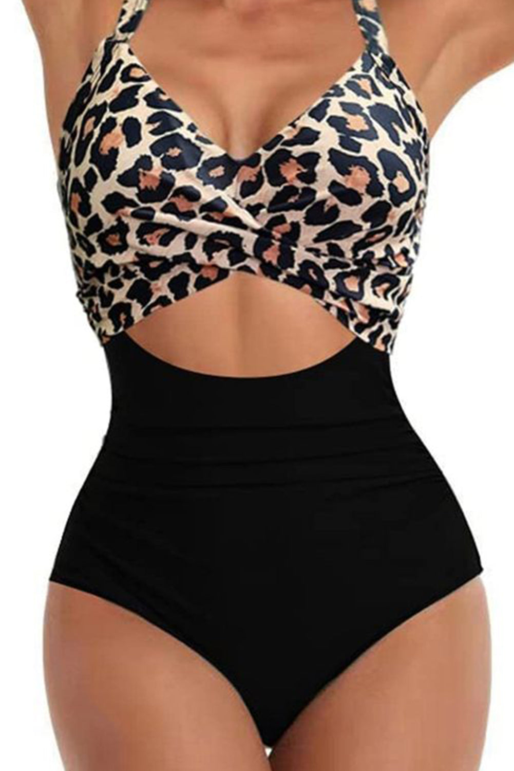 Tied Crisscross Cutout One-Piece Swimsuit