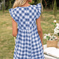 Ivy Lane Plaid Butterfly Sleeve Mini Dress