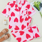 Pink Classic Heart Valentines Pajamas Set