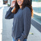 Everyday Charcoal Rib Mineral Wash Long Sleeve Top