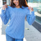 Everyday Vintage Denim Rib Mineral Wash Long Sleeve Top