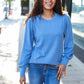 Everyday Vintage Denim Rib Mineral Wash Long Sleeve Top