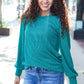 Everyday Hunter Green Rib Mineral Wash Long Sleeve Top