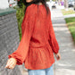 Rust Leopard Wool Dobby Woven Knit Top