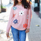 Eyes On You Terracotta Flower Patch Oversized Knit Sweater