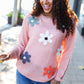 Eyes On You Terracotta Flower Patch Oversized Knit Sweater