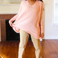 All For Love Peach Waffle Knit V Neck Dolman Top