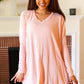 All For Love Peach Waffle Knit V Neck Dolman Top