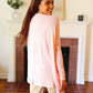 All For Love Peach Waffle Knit V Neck Dolman Top